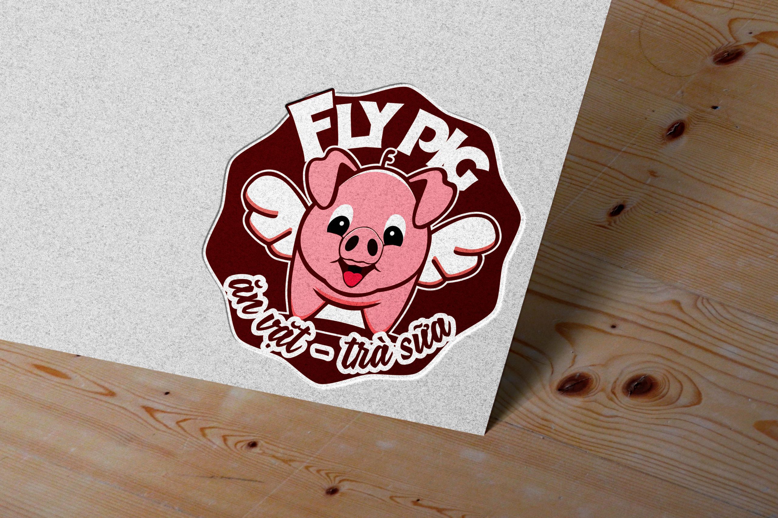 Logo đồ ăn vặt Fly Pig