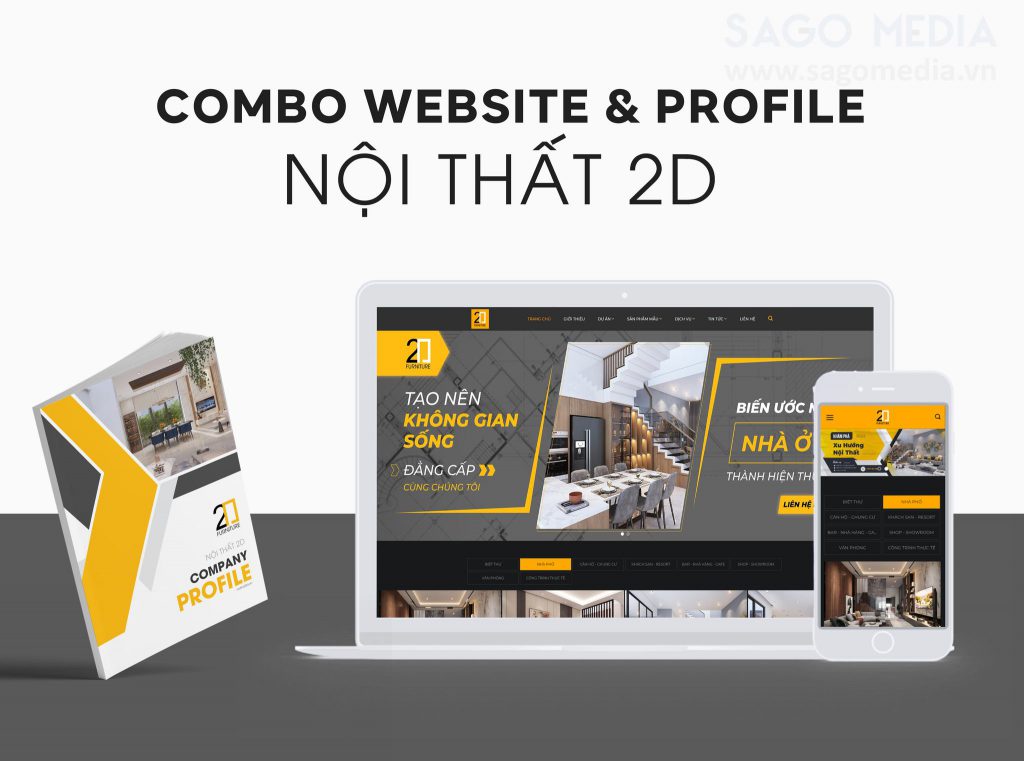 Thiết kế combo profile và website nội thất xây dựng