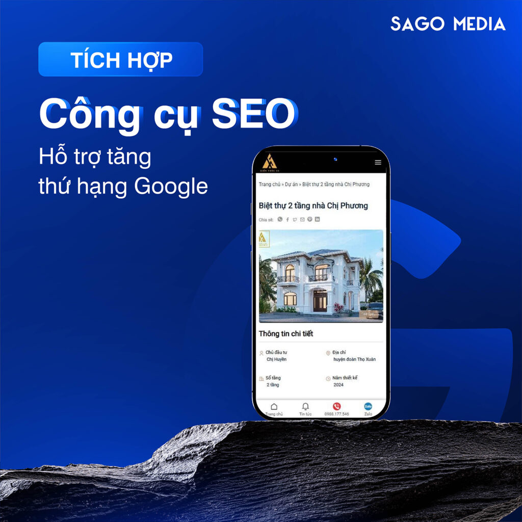 Website tích hợp công cụ SEO