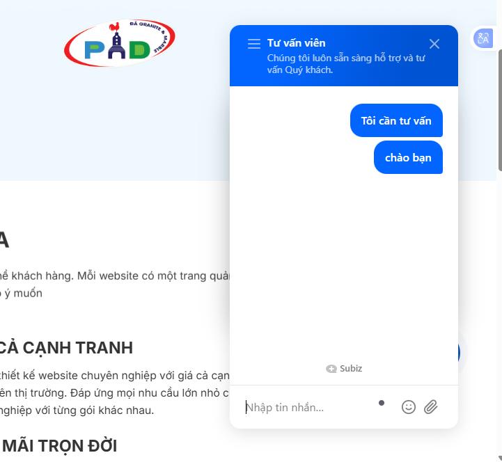 chat bot website subiz