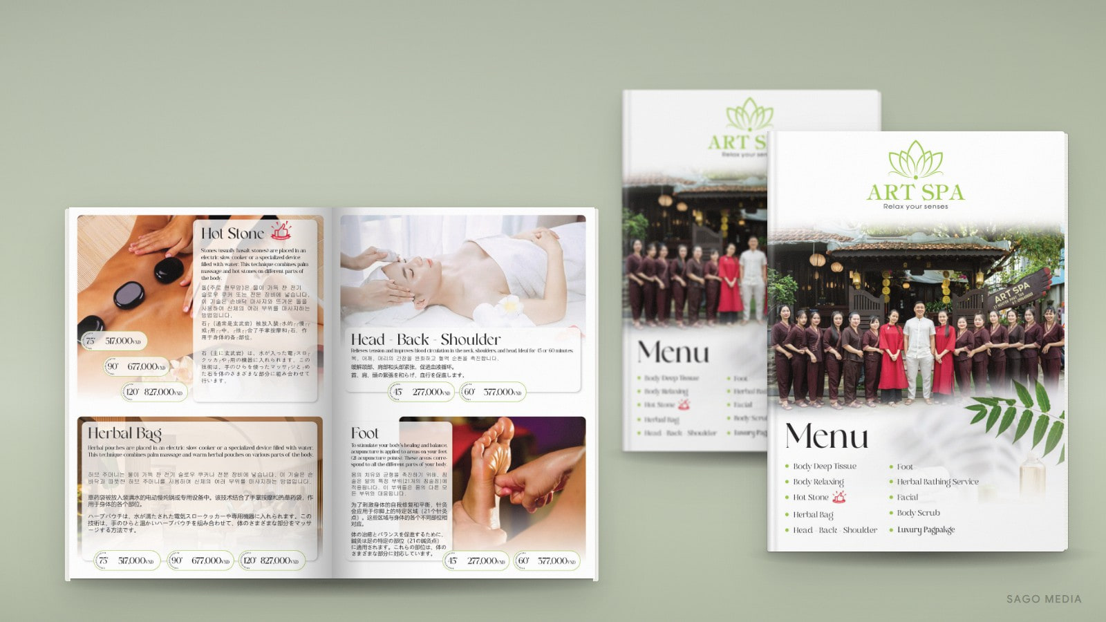 Ấn phẩm Art Spa Hội An do Sago Media thiết kế
