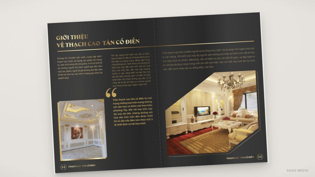 Thạch cao tân cổ điển — giao diện website