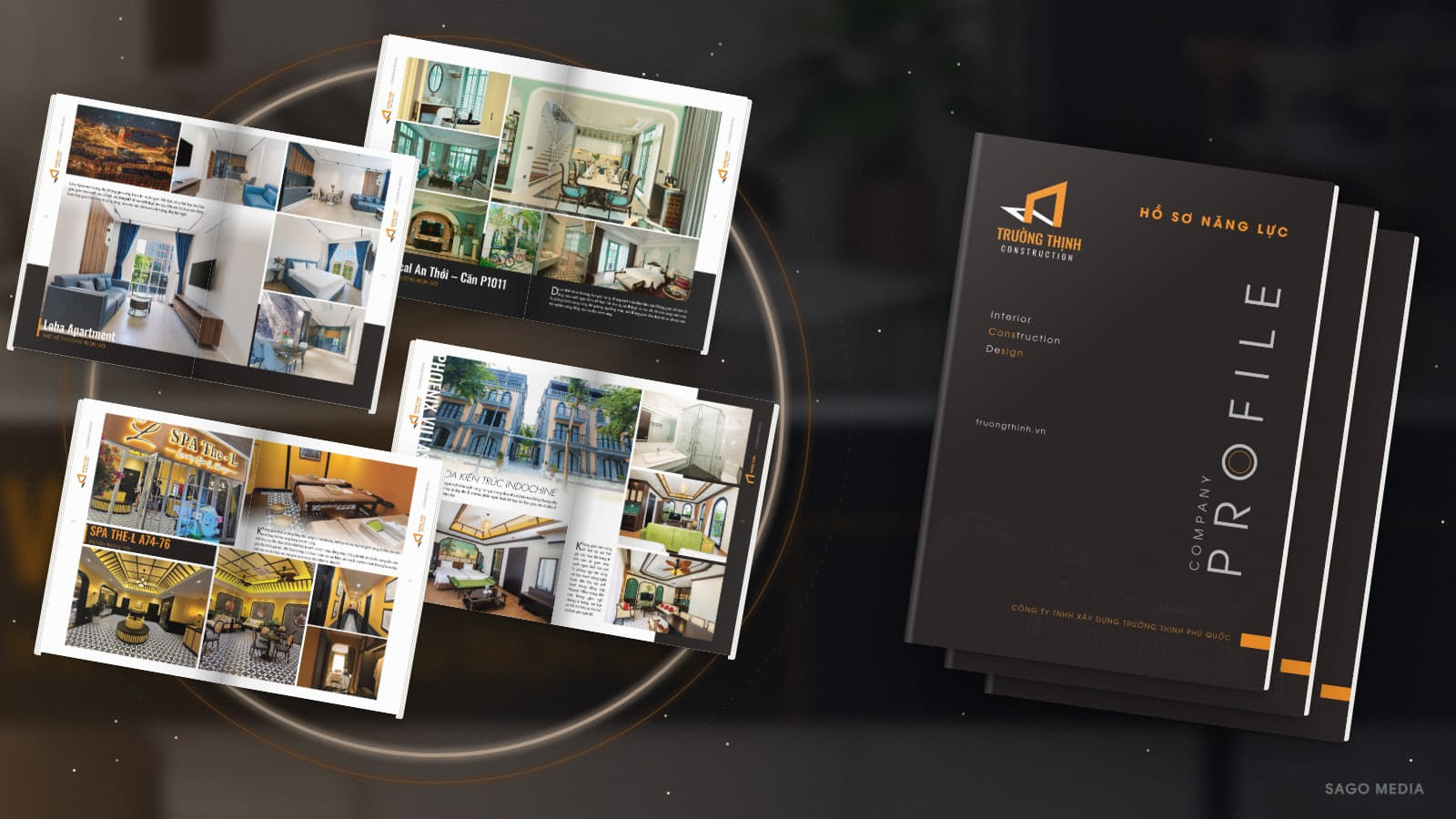 Ấn phẩm Trường Thịnh Construction do Sago Media thiết kế