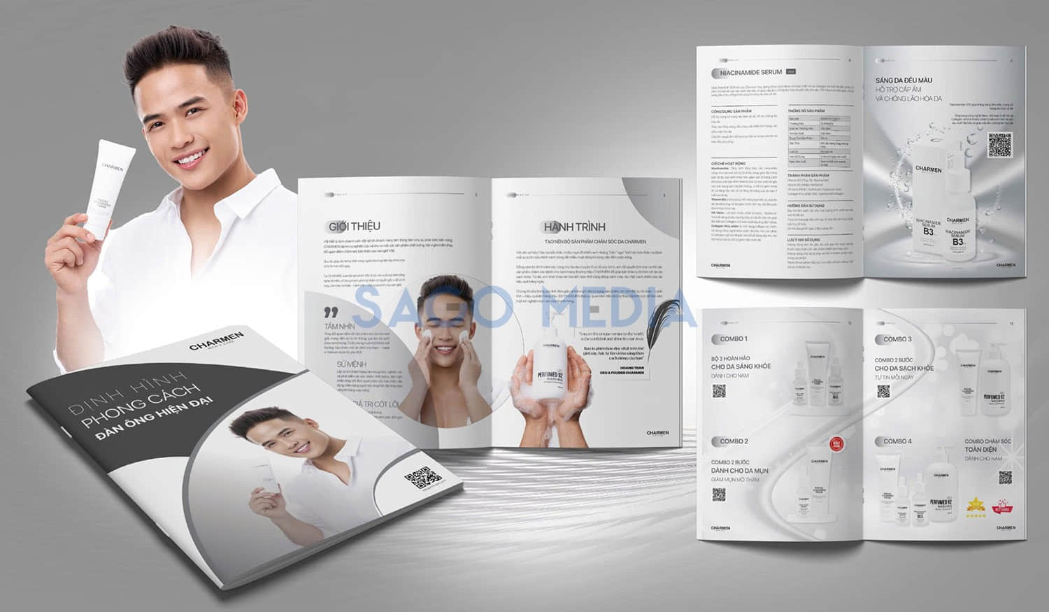Catalogue Mỹ phẩm Charmen do Sago Media thiết kế