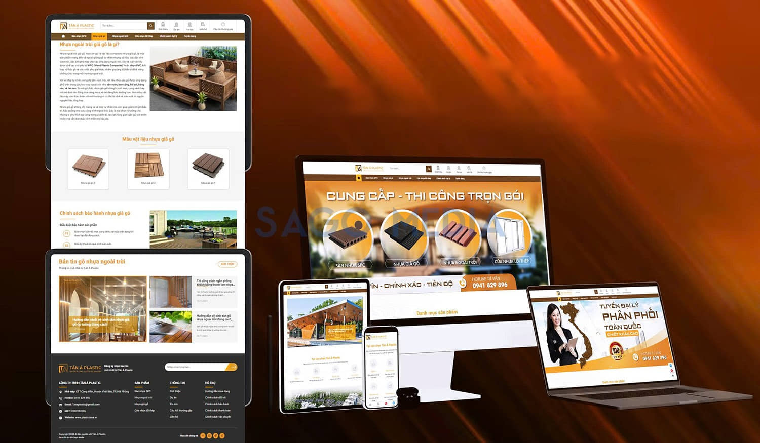 Website Nhựa giả gỗ Tân Á do Sago Media thiết kế