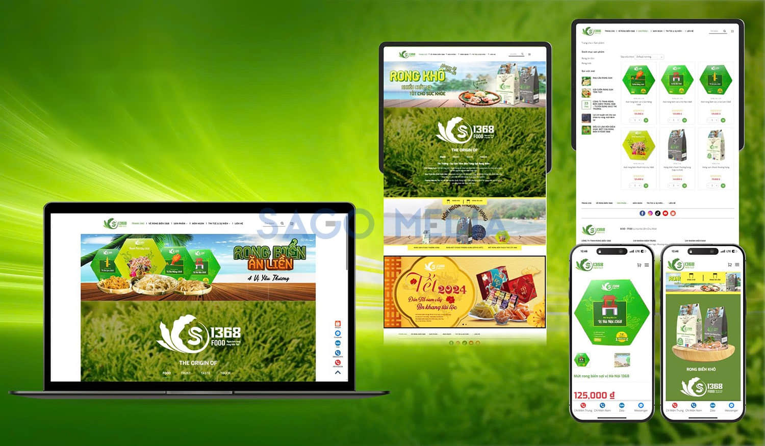 Website Rong Biển 1368 do Sago Media thiết kế