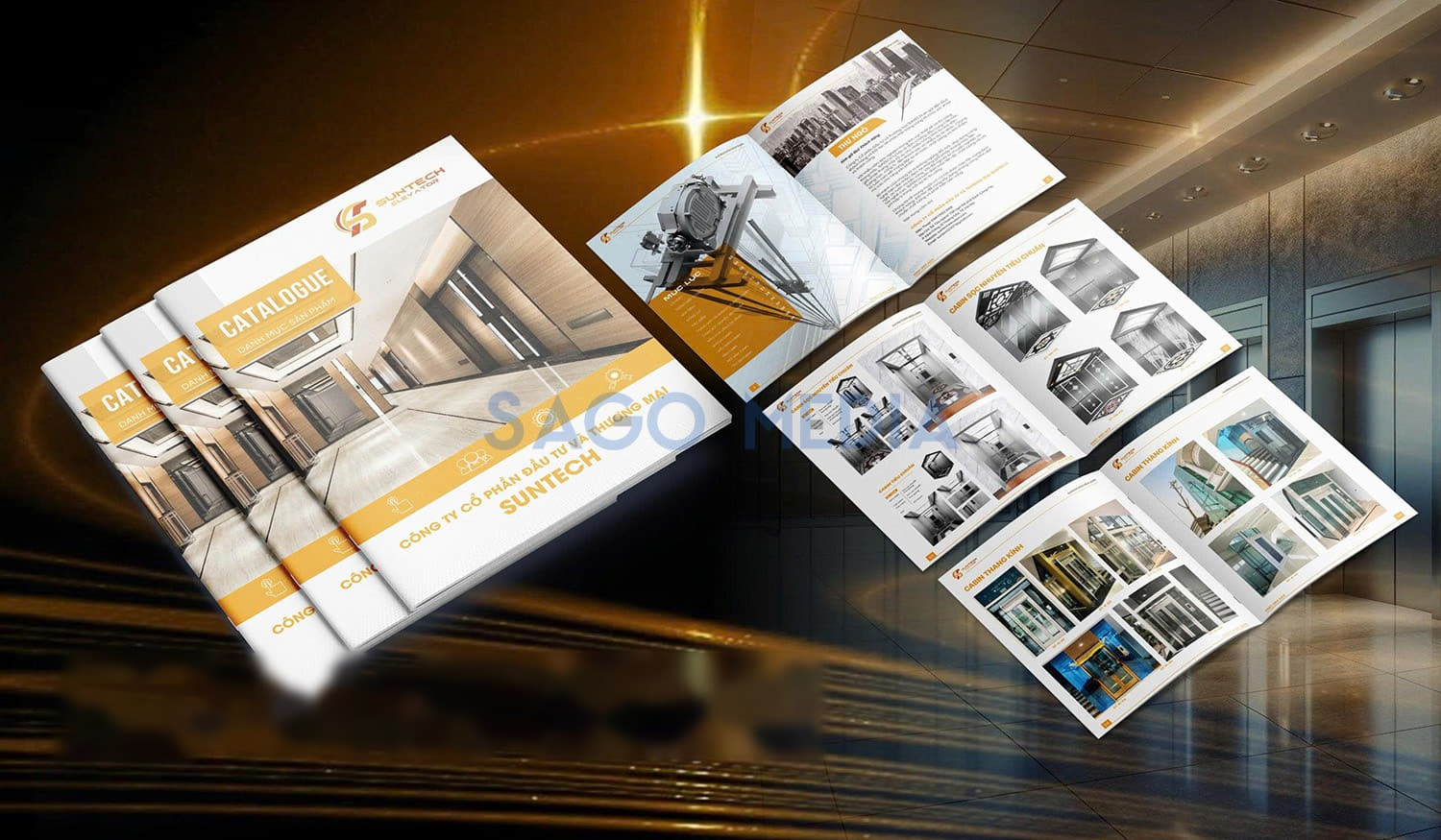 Catalogue Thang máy Suntech do Sago Media thiết kế