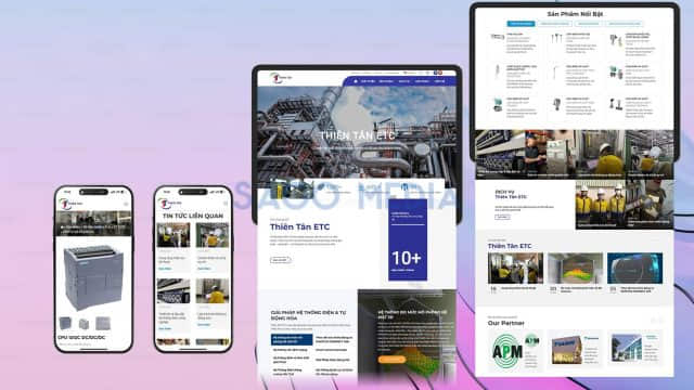 Website Thiên Tân do Sago Media thiết kế