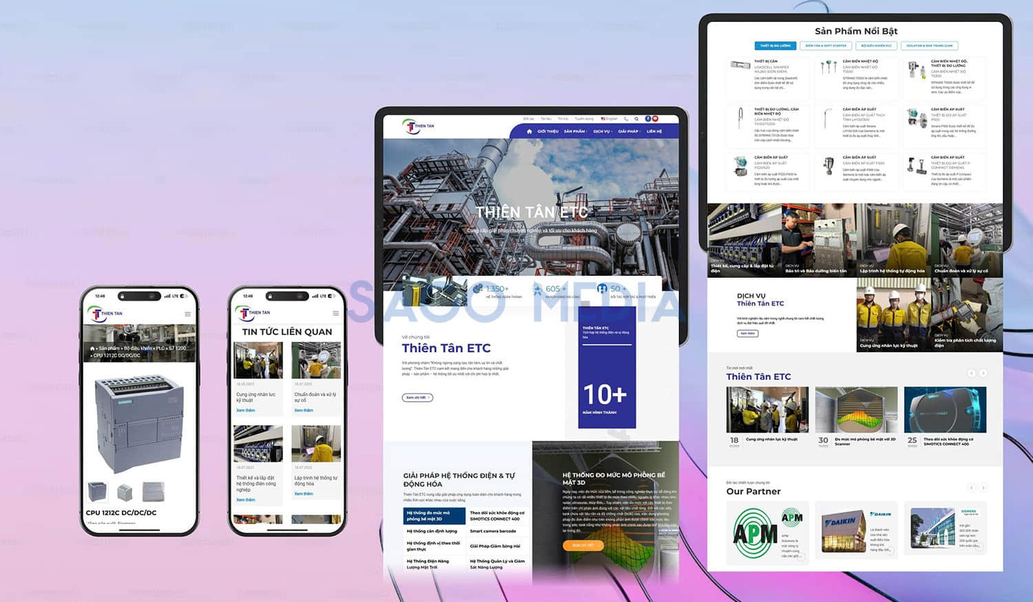 Website Thiên Tân do Sago Media thiết kế