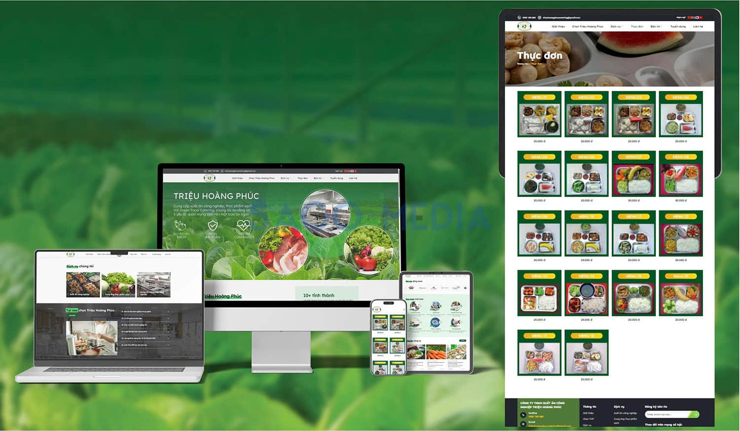Website THP Catering do Sago Media thiết kế