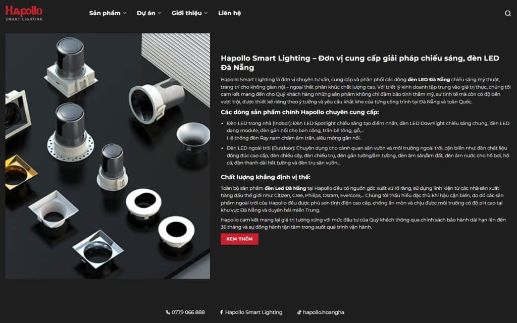 Hapollo — giao diện website