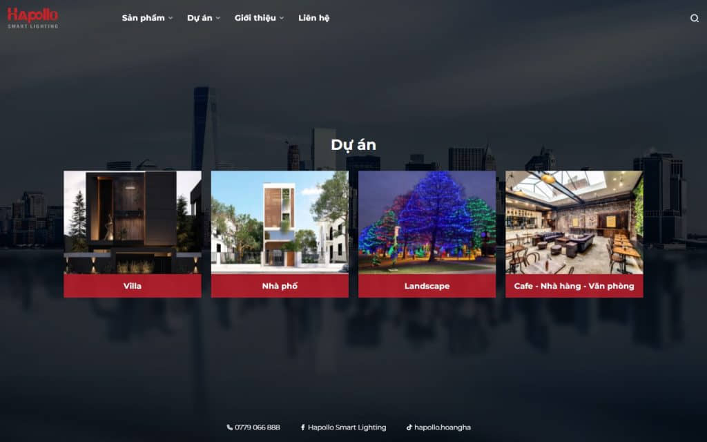 Hapollo — giao diện website