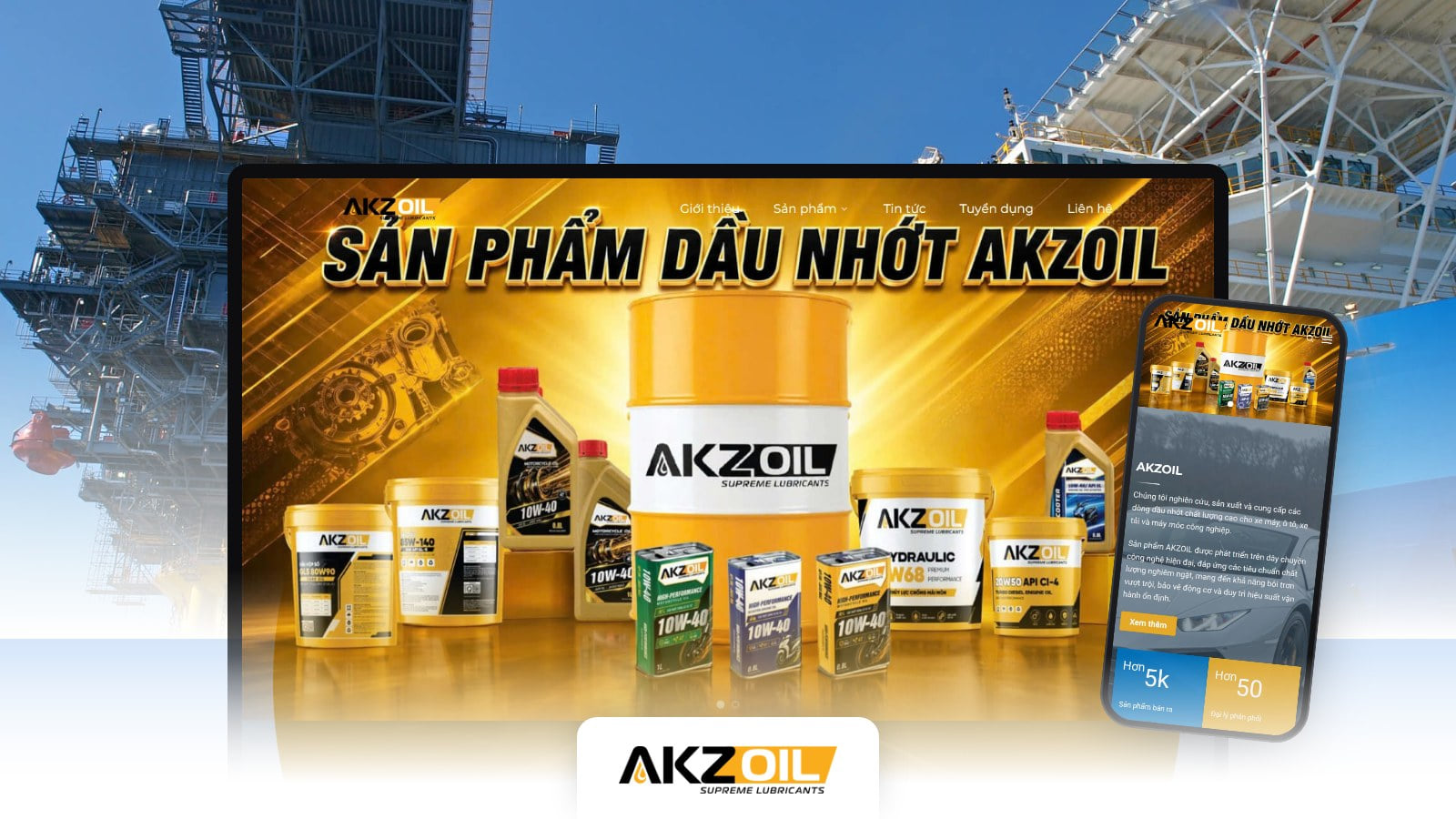 Website Akzoil do Sago Media thiết kế