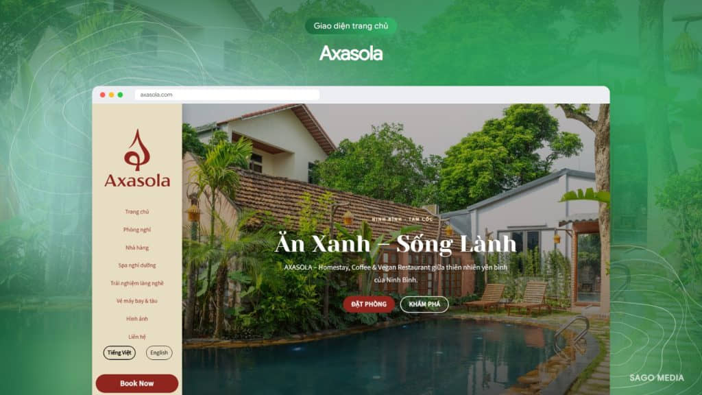 Axasola — giao diện website