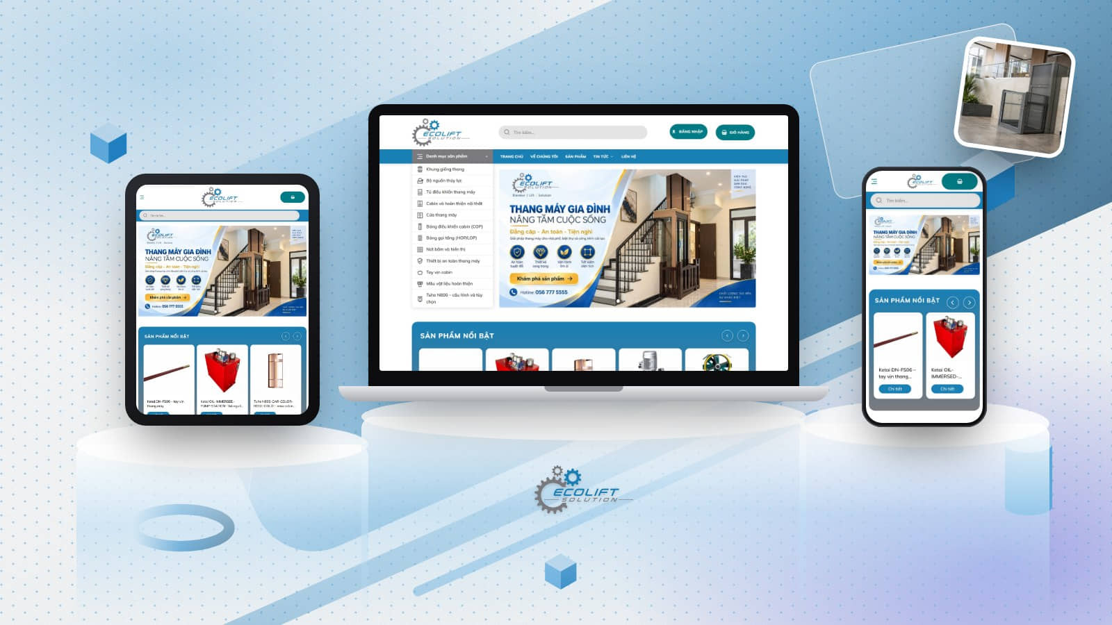 Website Ecolift Solution do Sago Media thiết kế