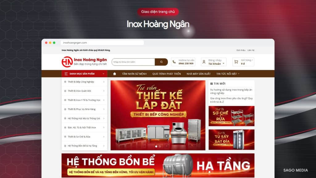 Inox Hoàng Ngân — giao diện website
