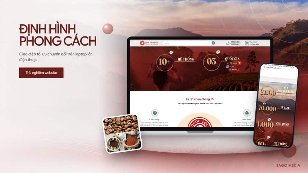 Quốc Lộc Coffee — giao diện website