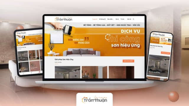 Website Sơn hiệu ứng Trần Thuận do Sago Media thiết kế
