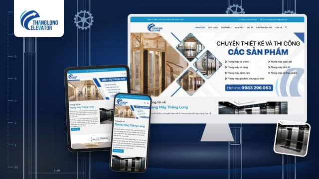 Website Thang máy Thăng Long do Sago Media thiết kế