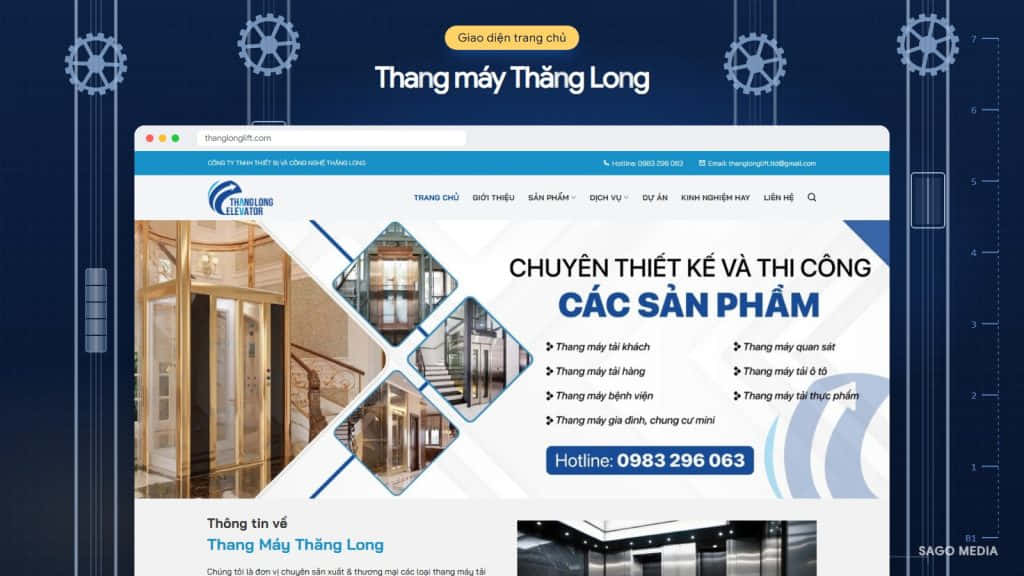 Thang máy Thăng Long — giao diện website