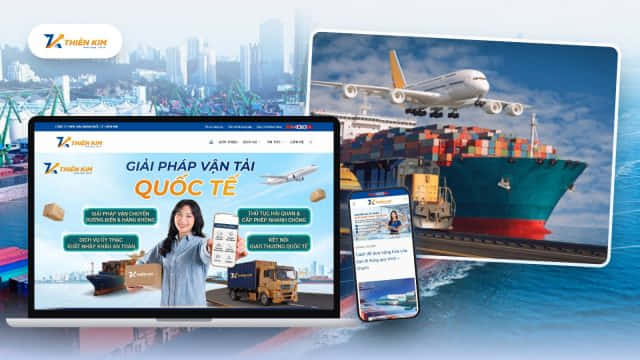 Website Thiên Kim Logistics do Sago Media thiết kế