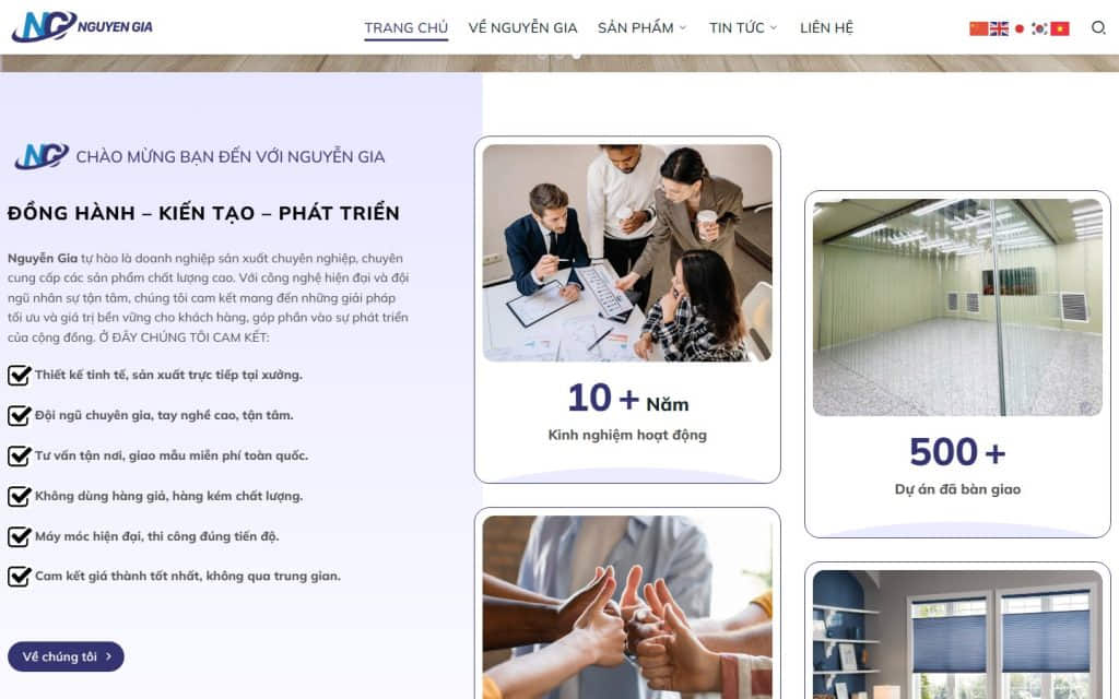 Nguyễn Gia Plastic — giao diện website