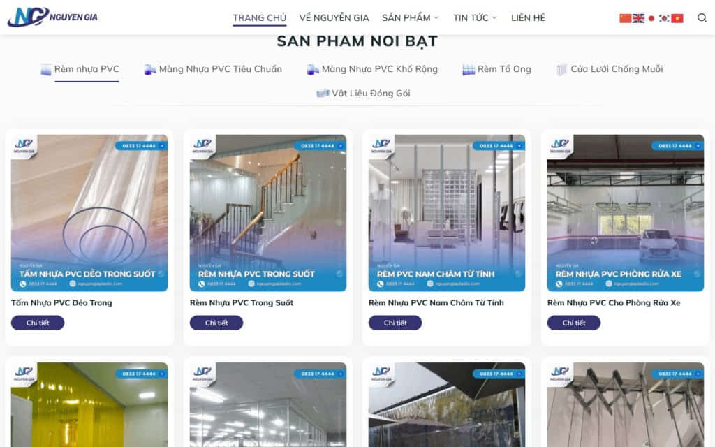 Nguyễn Gia Plastic — giao diện website
