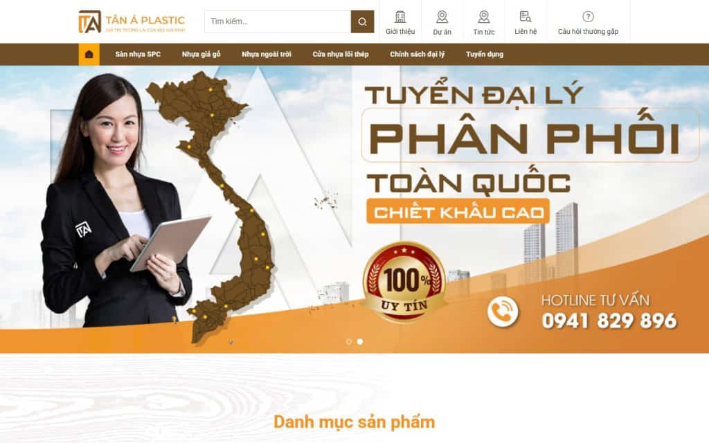 Nhựa giả gỗ Tân Á — giao diện website