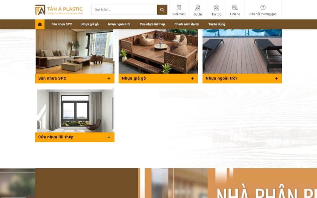 Nhựa giả gỗ Tân Á — giao diện website