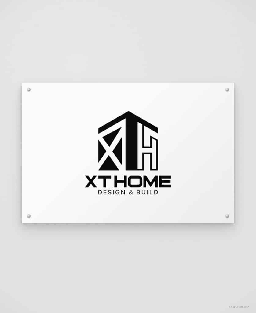 Trang chủ Thiết kế logo XT Home trên biển công ty